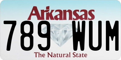AR license plate 789WUM