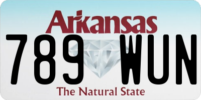 AR license plate 789WUN