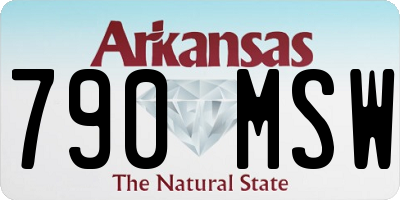 AR license plate 790MSW