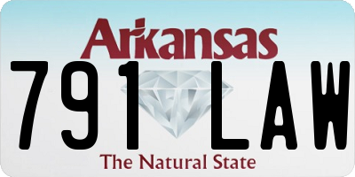 AR license plate 791LAW