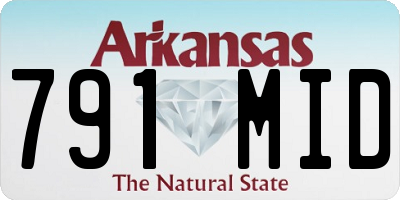 AR license plate 791MID