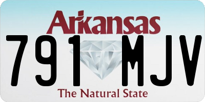 AR license plate 791MJV