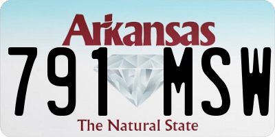 AR license plate 791MSW