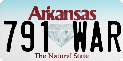AR license plate 791WAR