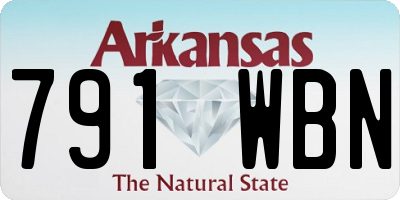 AR license plate 791WBN