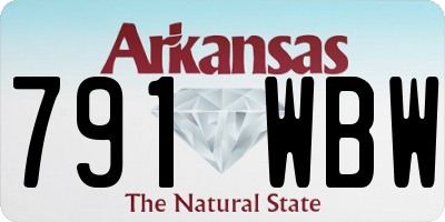 AR license plate 791WBW