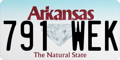 AR license plate 791WEK