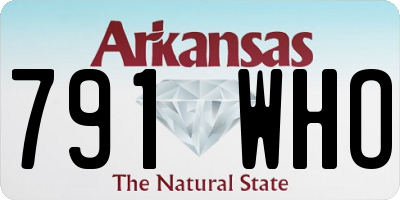 AR license plate 791WHO