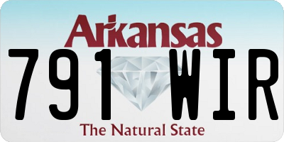 AR license plate 791WIR