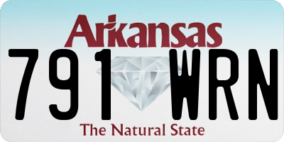 AR license plate 791WRN