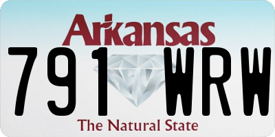 AR license plate 791WRW