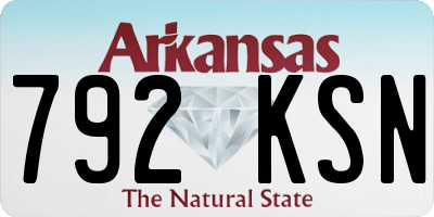 AR license plate 792KSN