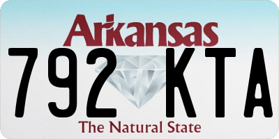 AR license plate 792KTA