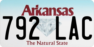 AR license plate 792LAC
