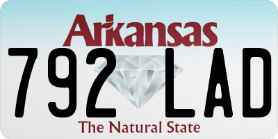 AR license plate 792LAD