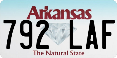 AR license plate 792LAF