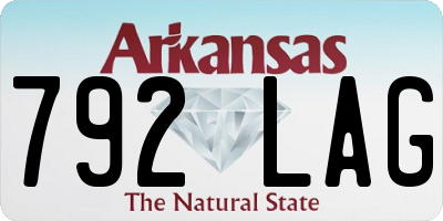 AR license plate 792LAG