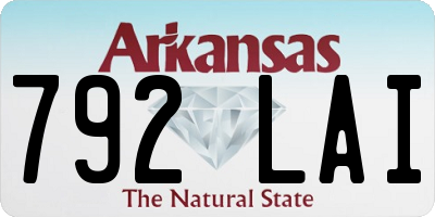AR license plate 792LAI
