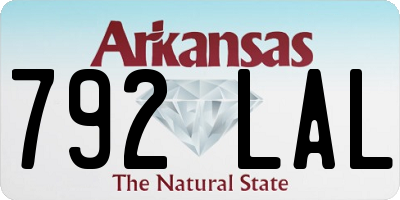 AR license plate 792LAL