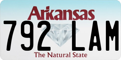 AR license plate 792LAM