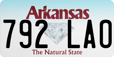 AR license plate 792LAO