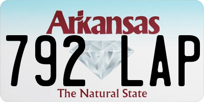 AR license plate 792LAP
