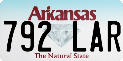 AR license plate 792LAR