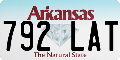 AR license plate 792LAT
