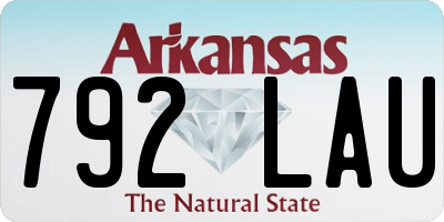 AR license plate 792LAU