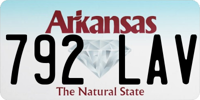 AR license plate 792LAV