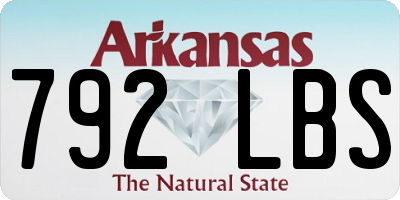 AR license plate 792LBS