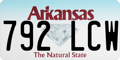 AR license plate 792LCW