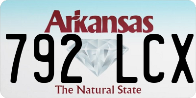 AR license plate 792LCX