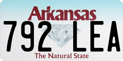 AR license plate 792LEA