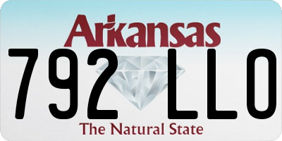 AR license plate 792LLO