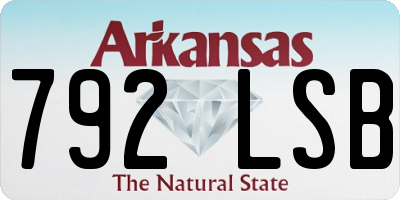 AR license plate 792LSB