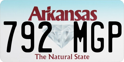 AR license plate 792MGP