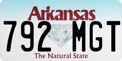 AR license plate 792MGT