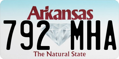 AR license plate 792MHA