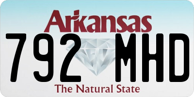 AR license plate 792MHD
