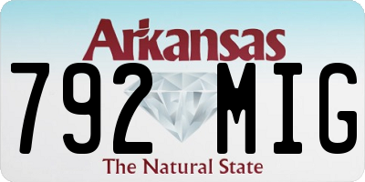 AR license plate 792MIG
