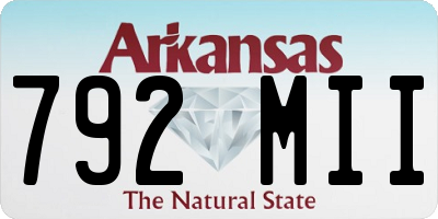 AR license plate 792MII