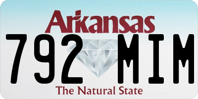 AR license plate 792MIM