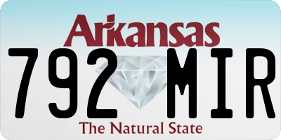 AR license plate 792MIR