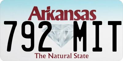AR license plate 792MIT