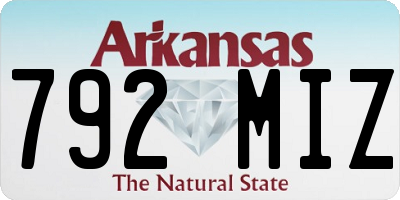 AR license plate 792MIZ