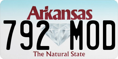 AR license plate 792MOD