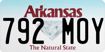 AR license plate 792MOY