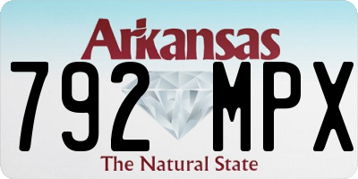 AR license plate 792MPX
