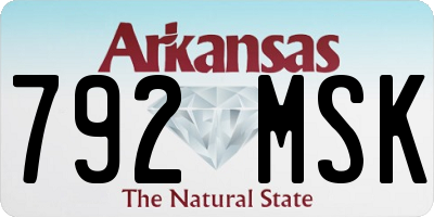 AR license plate 792MSK